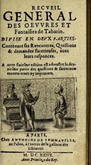 Tapa de Recveil general des oevvres et fantaisies de Tabarin