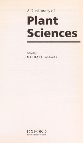 Tapa de A dictionary of plant sciences