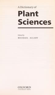 Tapa de A dictionary of plant sciences