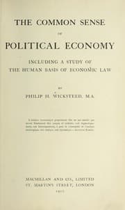 Tapa de The common sense of political economy