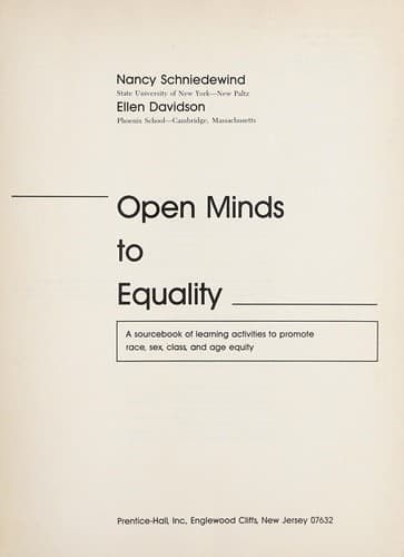 Tapa de Open minds to equality