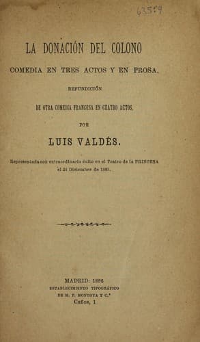 Tapa de La donación del colono