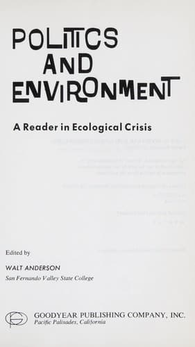 Tapa de Politics and environment