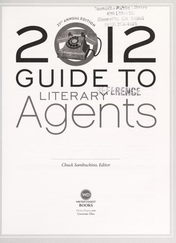 Tapa de 2012 guide to literary agents
