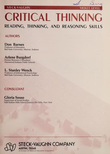 Tapa de Critical thinking