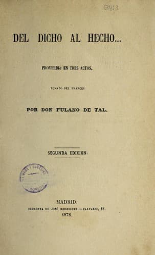 Tapa de Del dicho al hecho--