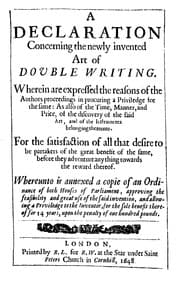 Tapa de A Declaration Concerning the newly invented Art of Double Writing