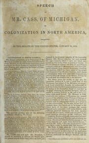 Tapa de Speech of Mr. Cass, of Michigan, on colonization in North America