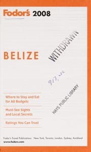 Tapa de Fodor's 2008 Belize