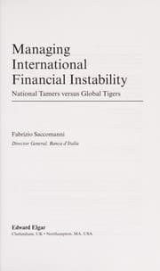 Tapa de Managing international financial instability