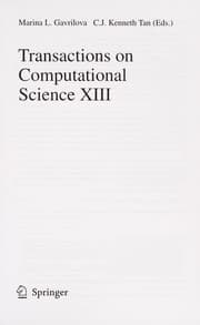 Tapa de Transactions on computational science XIII