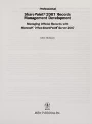 Tapa de Professional SharePoint 2007 Records Management Development