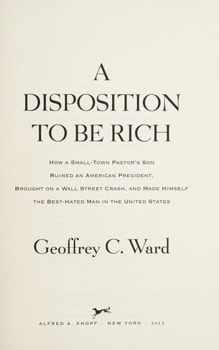 Tapa de A disposition to be rich