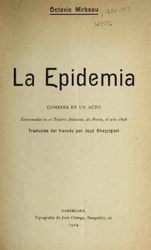 Tapa de La epidemia