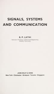 Tapa de Signals, systems and communication