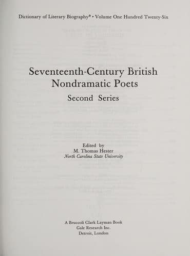 Tapa de Seventeenth-Century British Nondramatic Poets