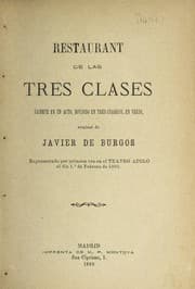 Tapa de Restaurant de las tres clases