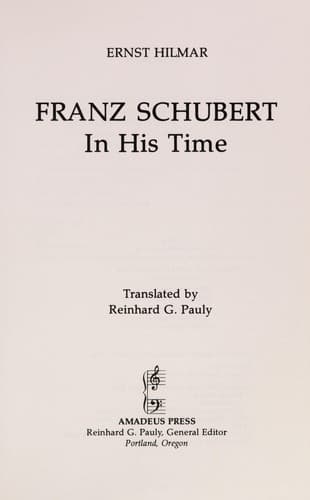 Tapa de Franz Schubert in his time