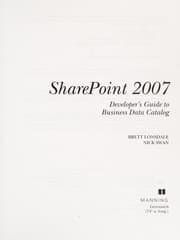 Tapa de SharePoint 2007 developer's guide to business data catalog