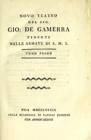 Tapa de Novo teatro del sig. Gio. de Gamerra, tenente nelle armate di S.M.I.