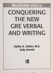 Tapa de McGraw-Hill's conquering the new GRE verbal and writing