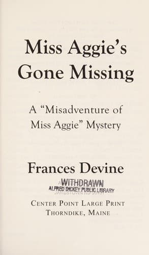 Tapa de Miss Aggie's gone missing