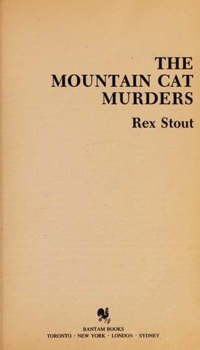 Tapa de The Mountain Cat Murders