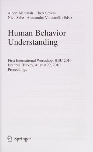 Tapa de Human Behavior Understanding