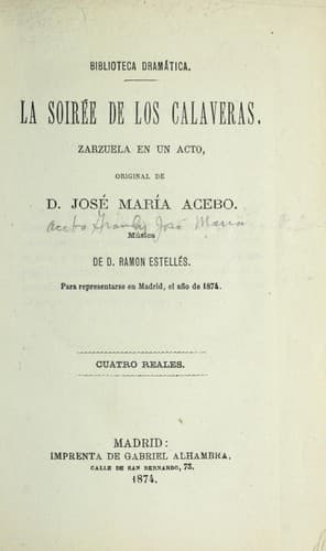 Tapa de La soirée de los calaveras