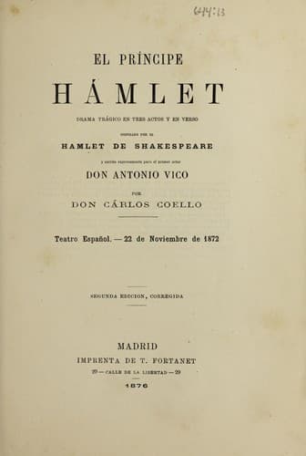 Tapa de El príncipe Hamlet