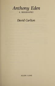 Tapa de Anthony Eden:a Biography