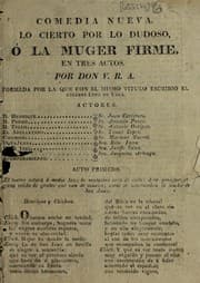 Tapa de Lo cierto por lo dudoso, o, La muger firme