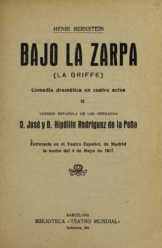 Tapa de Bajo la zarpa