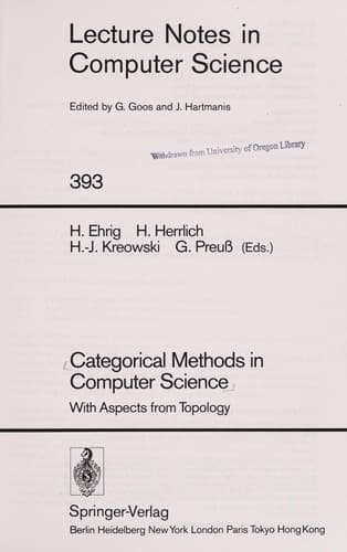Tapa de Categorical methods in computer science