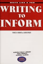 Tapa de Writing to inform