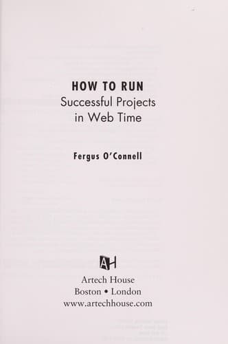 Tapa de How to run successful projects in Web time