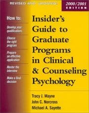 Tapa de Insider's guide to graduate programs in clinical and counseling psychology