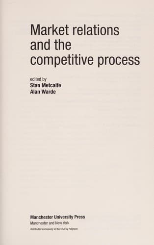 Tapa de Market relations and the competitive process