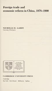 Tapa de Foreign trade and economic reform in China, 1978-1990
