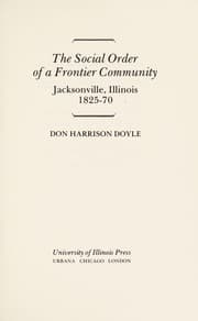 Tapa de The social order of a frontier community
