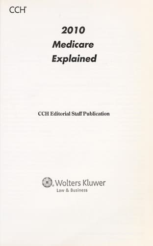 Tapa de 2010 CCH Medicare explained