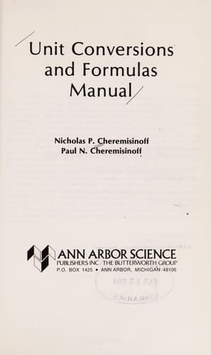 Tapa de Unit conversions and formulas manual
