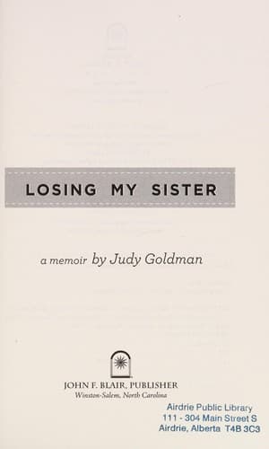 Tapa de Losing my sister