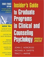 Tapa de Insider's Guide to Graduate Programs in Clinical and Counseling Psychology