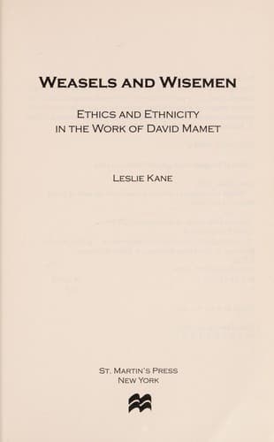Tapa de Weasels & Wisemen
