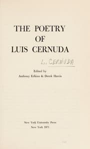 Tapa de Poetry of Luis Cernuda