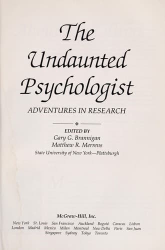 Tapa de The Undaunted Psychologist