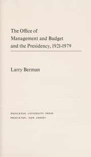 Tapa de The Office of Management and Budget and the Presidency, 1921-1979