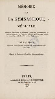 Tapa de Mémoire sur la gymnastique médicale