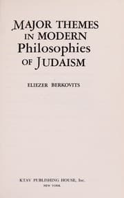 Tapa de Major themes in modern philosophies of Judaism